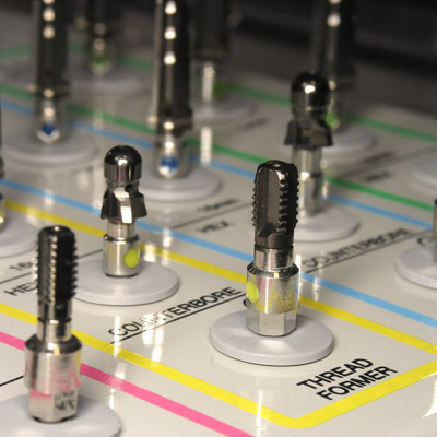 Example of spare dental parts that Analog Implant Laboratory sells.